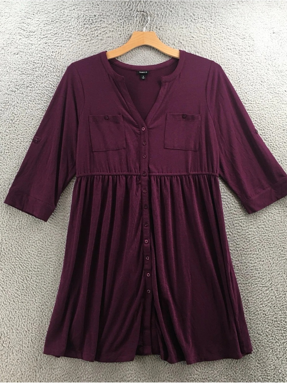 torrid Plum Button-Front Mini Dress